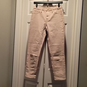 Pale pink jean capri jegging high-rise sz4 sz27